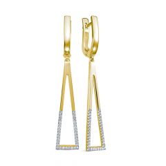Серьги из желтого золота ЛЕТО c бриллиантами 275-2300