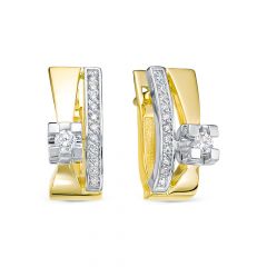 Серьги из желтого золота ЛЕТО c бриллиантами 462-2320