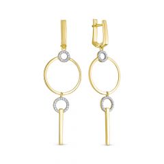 Серьги из желтого золота ЛЕТО c бриллиантами 693-2300