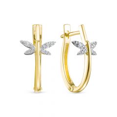 Серьги из желтого золота ЛЕТО c бриллиантами 703-2320