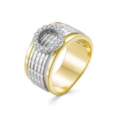 Кольцо из белого и желтого золота ЛЕТО 755-1320 c бриллиантами