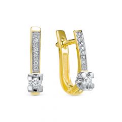 Серьги из желтого золота ЛЕТО c бриллиантами 214-2300