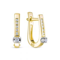 Серьги из белого и желтого золота ЛЕТО c бриллиантами 628-2320