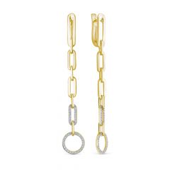 Серьги из желтого золота ЛЕТО c бриллиантами 870-2300