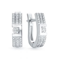 Серьги из белого золота ЛЕТО c бриллиантами 975-2200