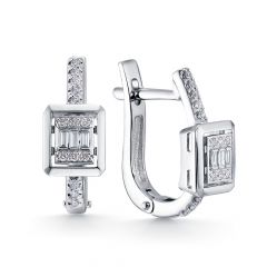 Серьги из белого золота ЛЕТО c бриллиантами 1173-2200