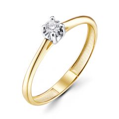 Кольцо из желтого золота ЛЕТО 1265-13203 с бриллиантами