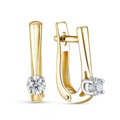 Серьги из желтого золота ЛЕТО c бриллиантами 1265-23203