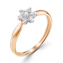 Кольцо из желтого золота ЛЕТО 1267-13202 с бриллиантами