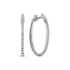 Серьги из белого золота ЛЕТО c бриллиантами 573-2200