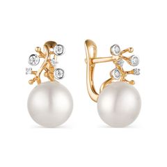 Золотые серьги 21802715 Granat