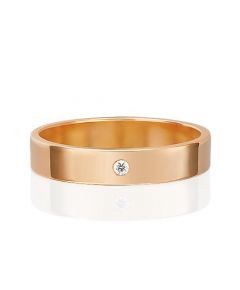 Обручальное кольцо из красного золота с бриллиантом 01-1127-00-101-1110-30 Platina Jewelry, Размер: 18