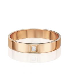 Обручальное кольцо из красного золота с бриллиантом 01-1178-00-101-1110-30 Platina Jewelry, Размер: 18