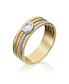 Кольцо из комбинированного золота с фианитом 01-5347-00-501-1121-38 Platina Jewelry