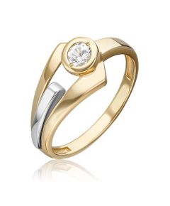 Кольцо из комбинированного золота с натуральным топазом white 01-5619-00-201-1121 Platina Jewelry