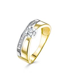 Кольцо из белого и желтого золота ЛЕТО 462-1320 c бриллиантами