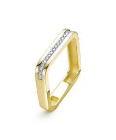 Кольцо из желтого золота ЛЕТО 485-1300 c бриллиантами