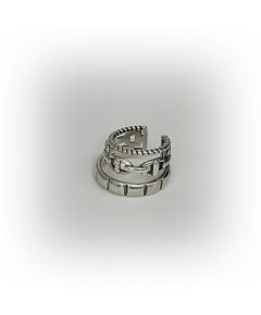 Серебряная моносерьга-клипса ручной работы SterSilv-5195 Sterling Silver