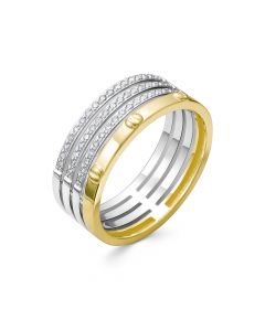 Кольцо из белого и желтого золота ЛЕТО 781-1230 c бриллиантами