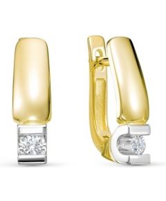 Серьги из белого и желтого золота ЛЕТО c бриллиантами 541-2300
