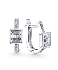Серьги из белого золота ЛЕТО c бриллиантами 1173-2200