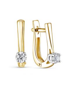 Серьги из желтого золота ЛЕТО c бриллиантами 1265-23203