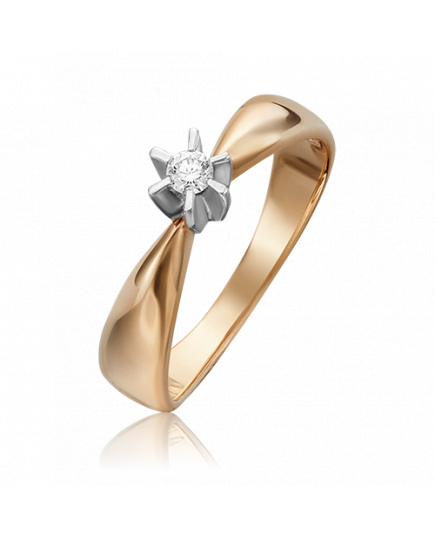 Золотое кольцо с бриллиантом 01-0149-00-101-1111-30 Platina Jewelry