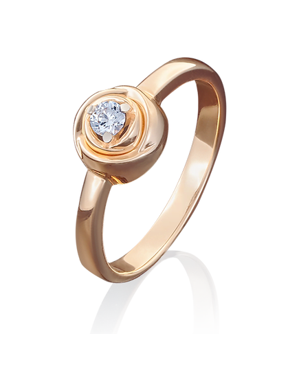 Помолвочное кольцо «Бутон» из красного золота с бриллиантом 01-5000-00-101-1110-30 Platina Jewelry