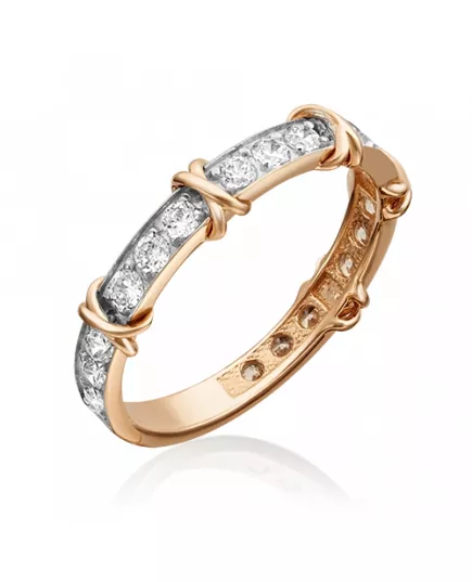 Кольцо из красного золота с фианитами 01-5373-00-401-1110 Platina Jewelry