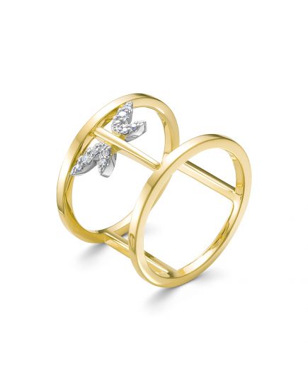 Кольцо из белого и желтого золота ЛЕТО 703-1320 c бриллиантами