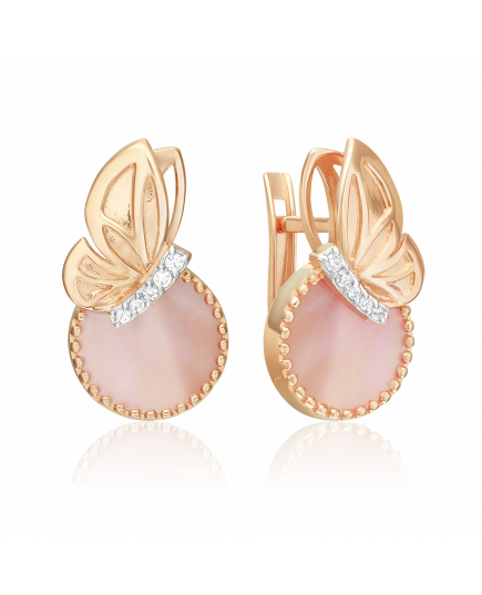 Серьги с английским замком из красного золота 02-5458-00-752-1110 Platina Jewelry