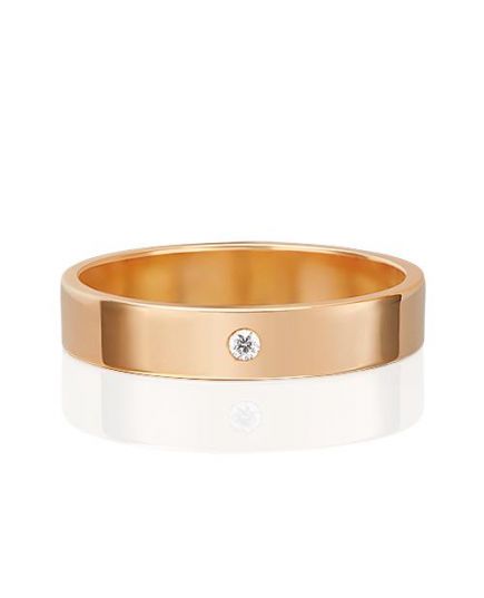 Обручальное кольцо из красного золота с бриллиантом 01-1127-00-101-1110-30 Platina Jewelry, Размер: 19